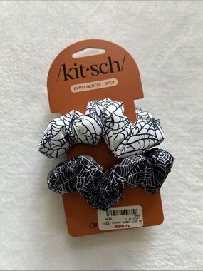 Kitsch Black & White Spiderweb Scrunchies